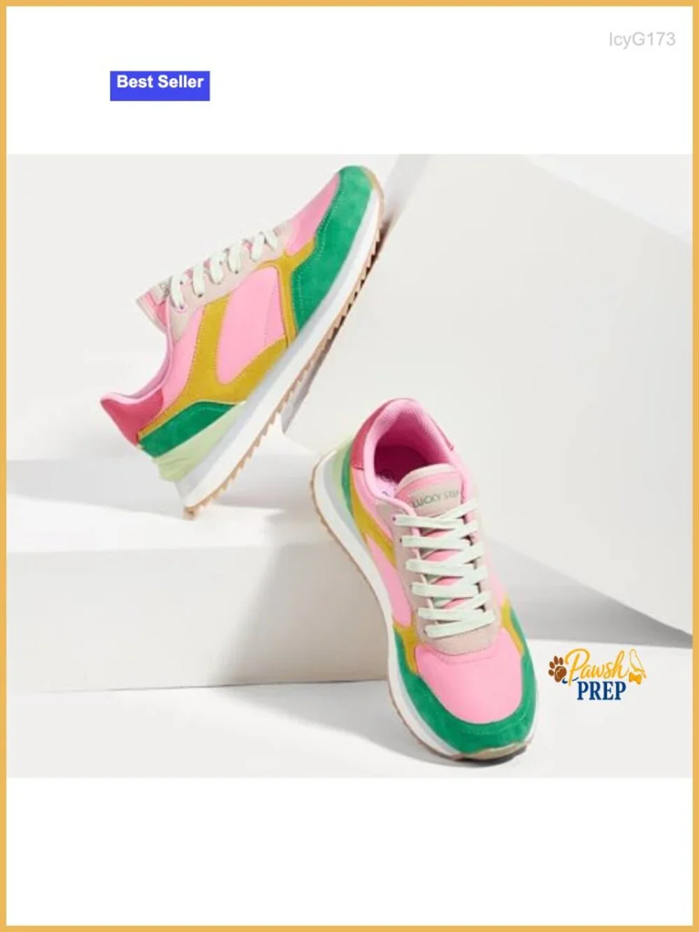 Women's Platform Sneakers Suede Colorblock Retro Casual Walking Shoes
